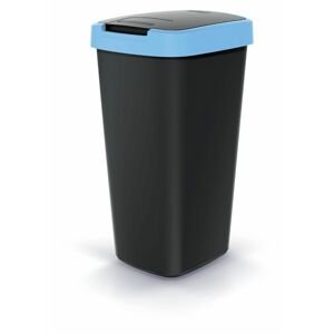 Odpadkový koš COMPACTA Q FLAP černý se světle modrým víkem, objem 25l