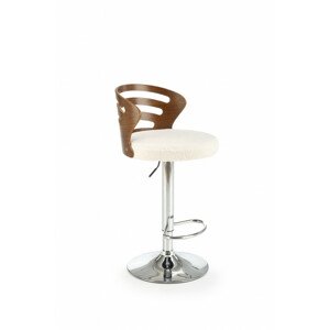 Barová židle H109, krémová / ořechová