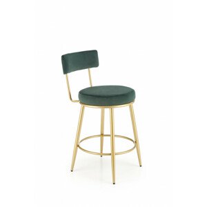 Barová židle H115, zelená / zlatá