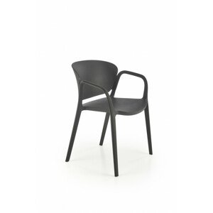 Plastová jídelní židle K491, černá