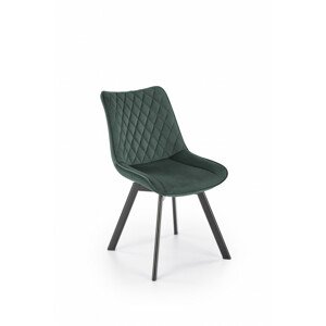 Jídelní židle K520, zelená / černé nohy