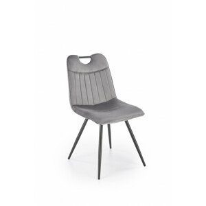 Kovová jídelní židle K521, šedá