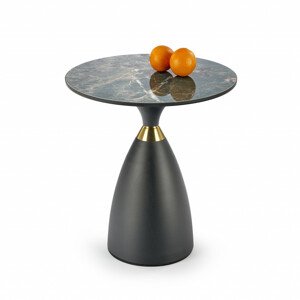 Konferenční stolek Morena, zelený mramor / černá / zlatá