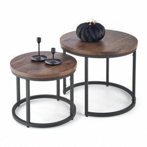 Konferenční stolek Oreo (set 2 ks), ořechová / černá
