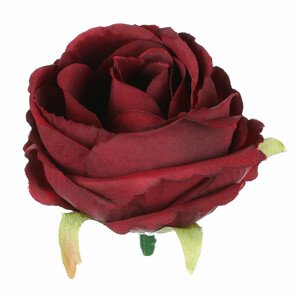Růže, barva tm. červená. Květina umělá vazbová. Cena za balení 12ks. KN7000 BOR, sada 6 ks