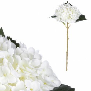 Hortenzie na stonku, bílý květ. KN7008 WT, sada 6 ks