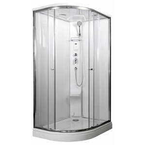SIRIUS 120 x 90 cm - Parní sprchový box model 8 čiré sklo pravá vanička
