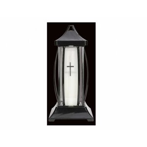 Lampa hřbitovní AMBON skleněná 310g 18x18x39cm