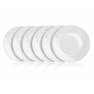 Sada mělkých porcelánových talířů BASIC 26,5 cm, 6 ks, bílé