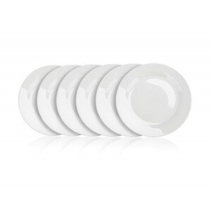 Sada dezertních porcelánových talířů BASIC 19 cm, 6 ks, bílé