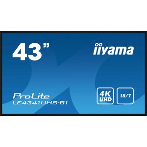 Monitor IIYAMA 43" iiyama LE4341UHS-B1 AMVA3,4K,DVI,HDMI,RS232