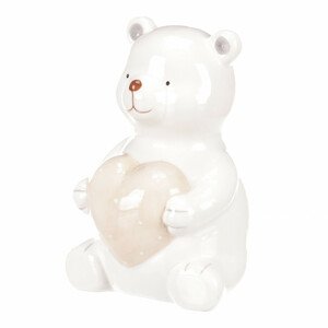 Medvídek keramický, držící srdce. KER415-L, sada 2 ks