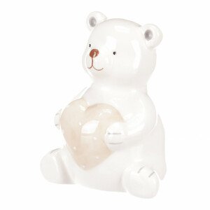 Medvídek keramický, držící srdce. KER415-S, sada 4 ks