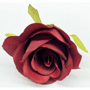 Růže, barva tmavě červená. Květina umělá vazbová. Cena za balení 12 kusů. KN7024 BOR, sada 3 ks