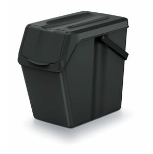 Odpadkový koš SORTIBOX II recyklovaně černý, objem 25L