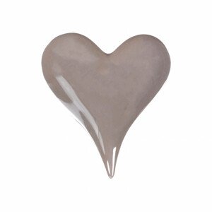 Srdce keramické, lesklá šedá barva. ALA1237 GREY, sada 6 ks