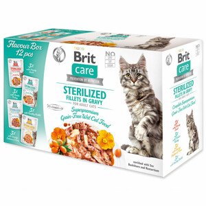 Kapsička Brit Care Cat Flavour box Sterilized filety v omáčce Multi 12x85g