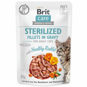 Kapsička Brit Care Cat Sterilized králík, filety v omáčce 85g