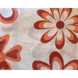 Povlak na polštářek Oranžové květy2 40x50 cm knoflík
