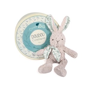 Hračka Doudou šedý plyšový králík z BIO bavlny 25 cm