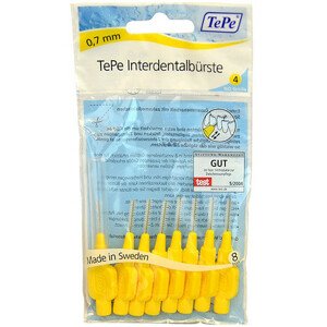 TEPE Mezizubní kartáčky 0,7 mm Normal-žlutý 8 ks