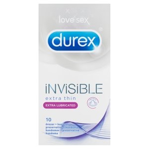 Durex Invisible Extra Thin Extra lubrikované kondomy 10 ks