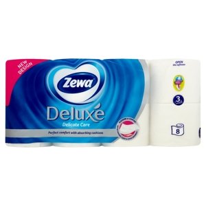 Zewa Deluxe Delicate Care toaletní papír bez parfemace 3vrstvý 8 rolí