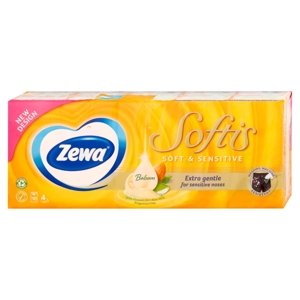 Zewa Softis Soft & Sensitive papírové kapesníky 4vrstvé 10 x 9 ks
