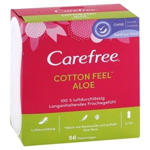 Carefree Cotton Feel Normal slipové vložky s vůní Aloe 56 ks