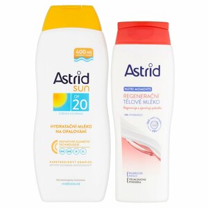 Astrid Sun hydratační mléko na opalování OF 20 + Nutri Moments regenerační tělové mléko 400 ml + 250 ml