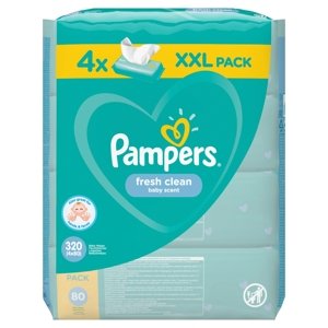 Pampers Fresh Clean vlhčené ubrousky XXL 4 x 80 ks