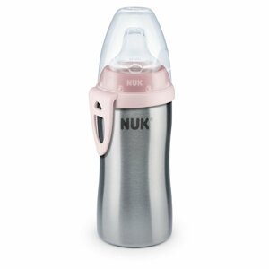 NUK Active Cup hrnek z vysoce kvalitní nerezové oceli růžový 215 ml