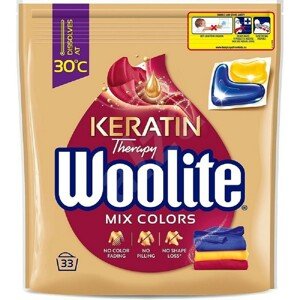 Woolite Keratin Therapy Mix Colors gelové kapsle na barevné prádlo s keratinem 33 ks