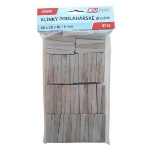 Klínky podlahové dřevěné, 55 x 20 x 10 - 5 mm, 51 ks, ENPRO