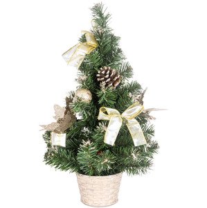 Stromeček ozdobený, umělá vánoční dekorace, barva zlato-bílá YS20-010