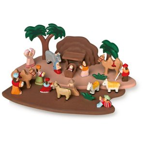 Vánoční dekorace Small Foot Dětský dřevěný betlém s figurkami