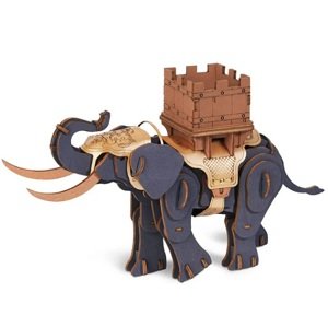 Hračka Robotime Dřevěná skládačka Bojovný slon