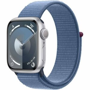 Hodinky Apple Watch Series 9 GPS + Cellular, 41mm Silver Aluminium Case with Winter Blue Sport Loop