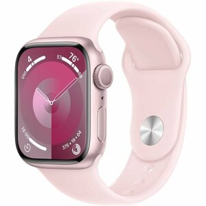 Hodinky Apple Watch Series 9 GPS + Cellular, 41mm Pink Aluminium Case with Light Pink Sport Band - S/M