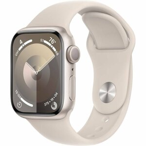 Hodinky Apple Watch Series 9 GPS, 41mm Starlight Aluminium Case with Starlight Sport Band - M/L