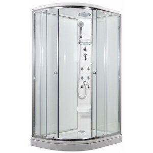 SIRIUS 120 x 90 cm - Masážní sprchový box model 5 čiré sklo pravá vanička