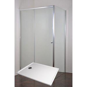 Sprchový kout rohový s posuvnými dveřmi ONYX A 1 čiré sklo 120 x 90 x 198 cm s vaničkou z litého mramoru POLARIS