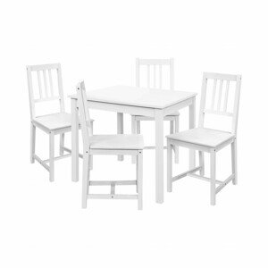Jídelní stůl 8842B bílý lak + 4 židle 869B bílý lak