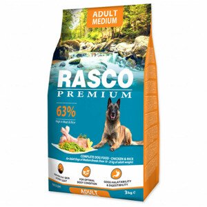 Krmivo Rasco Premium Adult Medium kuře s rýží 3kg