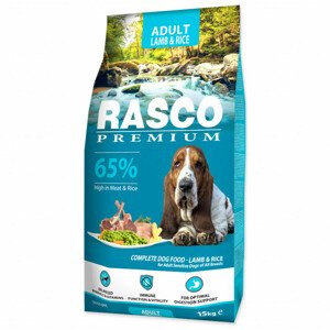 Krmivo Rasco Premium Adult jehněči s rýží 15kg