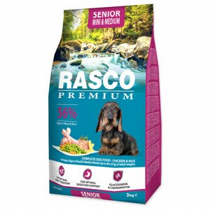 Krmivo Rasco Premium Senior Mini & Medium kuře s rýží 3kg