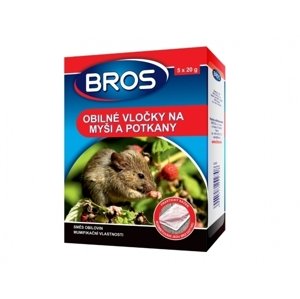 Rodenticid BROS obilné vločky na myši a potkany 5x20g