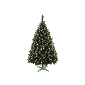 Stromek JEDLE umělý vánoční s bílými konci + stojan 220cm