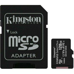 Paměťová karta Kingston Canvas Select Plus A1 128GB microSDXC, Class 10, 100R/85W s adaptérem