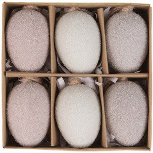 Vajíčka plastová na pověšení v krabičce. 6 ks / krabička. KLA617